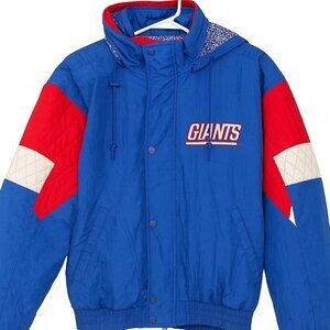 Vintage Starter NFL New York Giants Jacket | 90s Colorblock Puffer | Size L